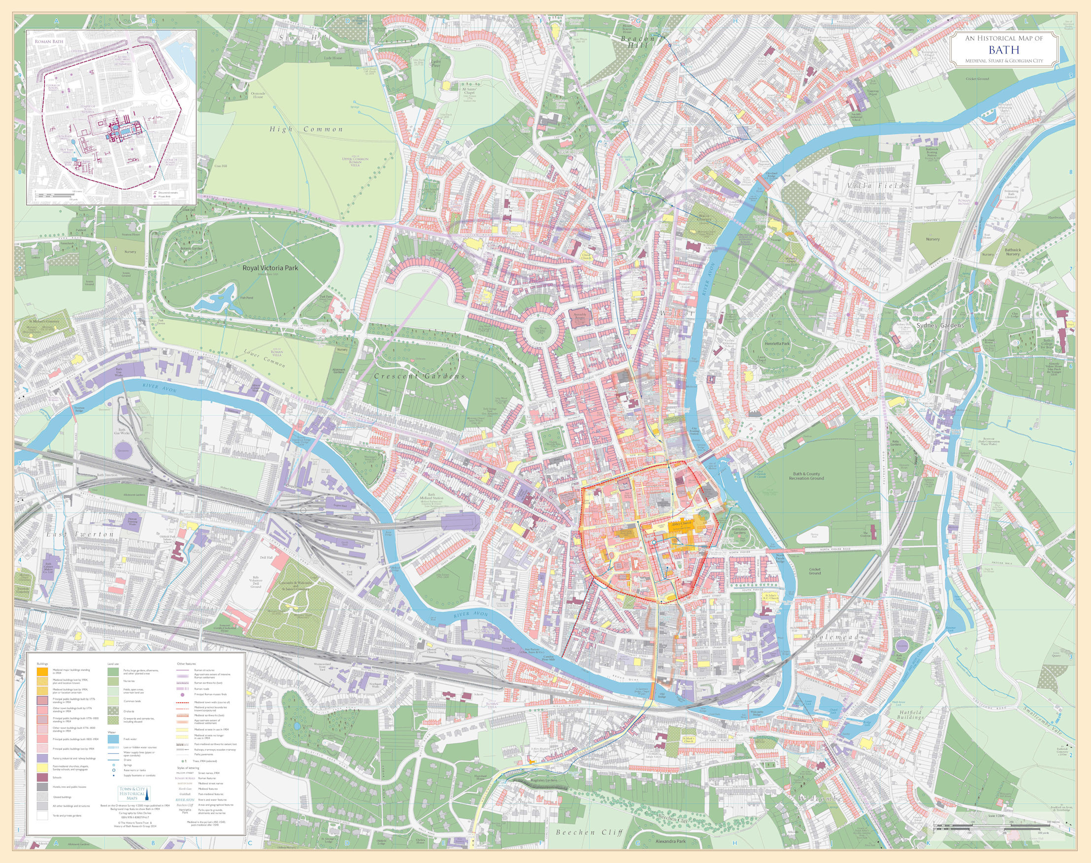 Map Of Bath S History History Of Bath Research Group Bath Map Front Low Res 50pc 